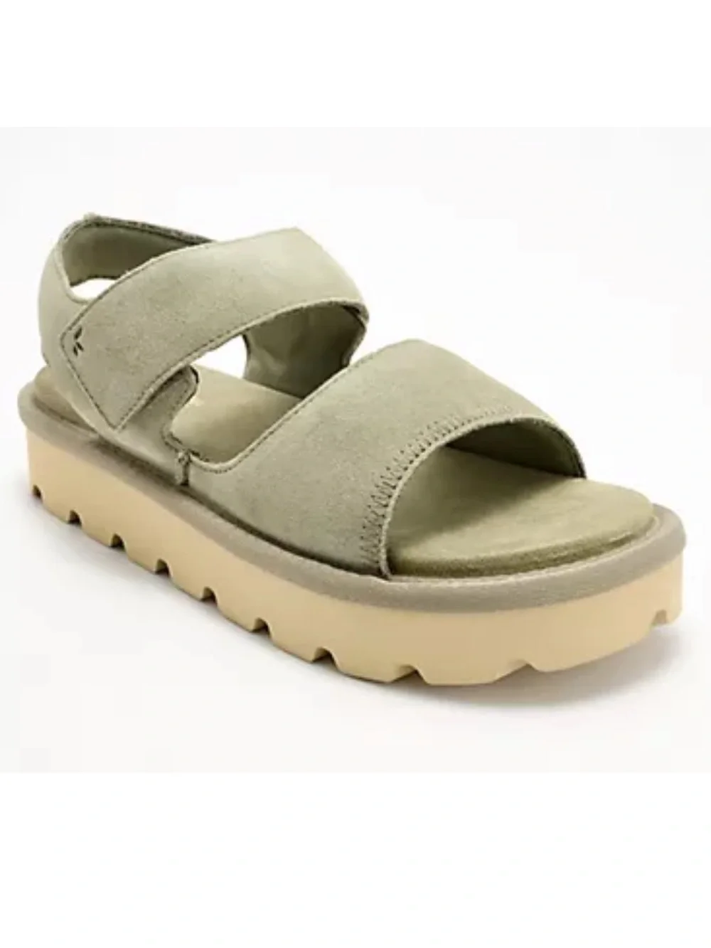 Koolaburra by UGG Tizz Suede Platform Chunky Sandals Limewash Green